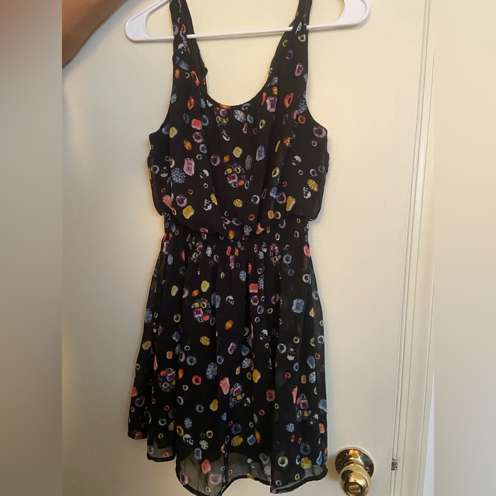 Black multicolored jeweled romper